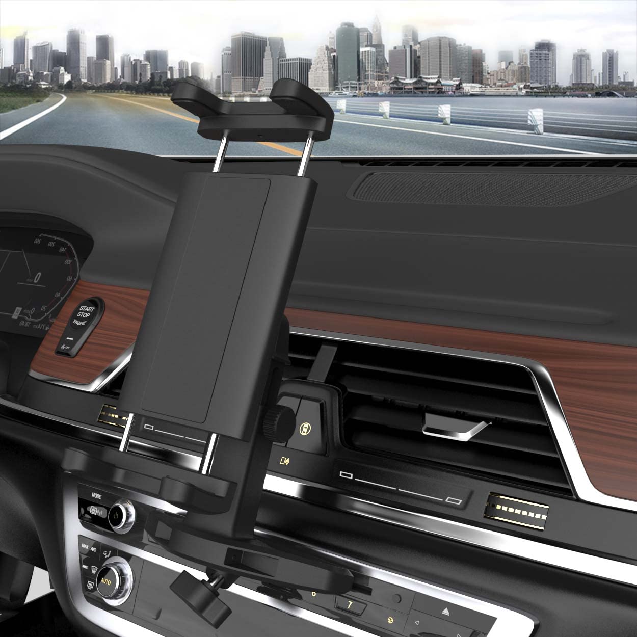 Cuxwill Universal CD Slot Tablet Holder for iPad & Phone - 360° Adjustable Car Mount for 4-13