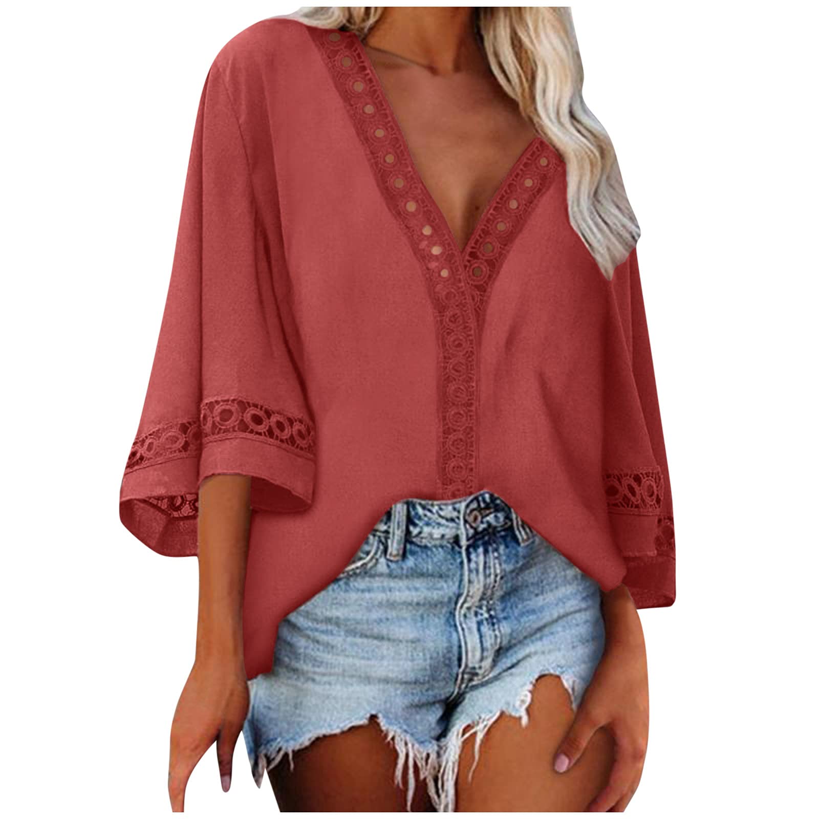 Women's Casual Short Sleeve Tunic Tops - Gradient Print Loose Fit O-Neck Tee Shirts for Everyday Wear | Perfect for Work, Weekend & Vacation Outfits