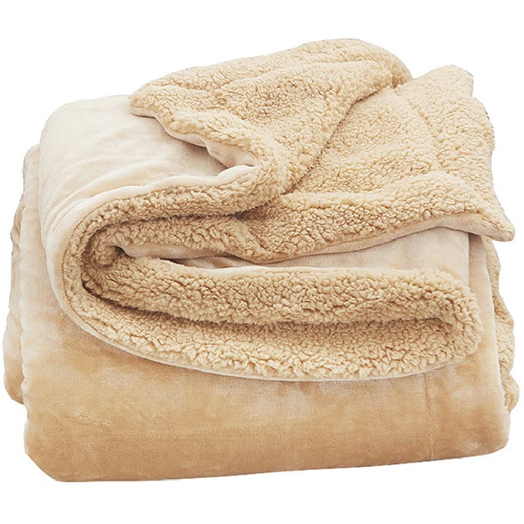 Double Layer Thickened Warm Lambswool Blanket - 150x200cm Soft Coral Fleece Blanket for Winter, Office Nap, Travel & Home Use - Cozy & Luxurious All-Season Throw