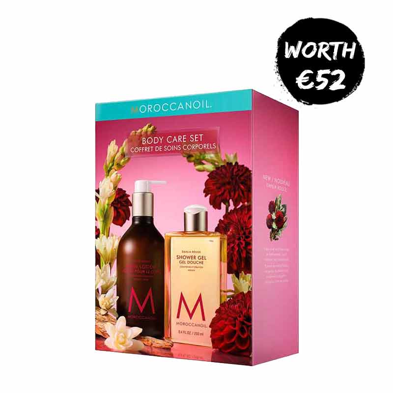 Moroccanoil Dahlia Rouge Body Care Set - Hydrating Body Lotion & Shower Gel for Dry Skin - Perfect for Spa Day & Self-Care Routine