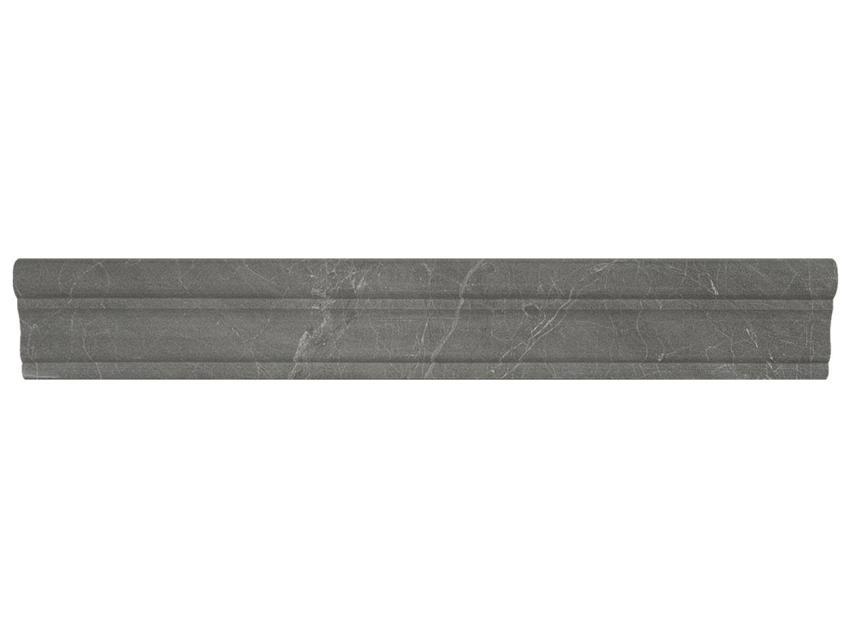 2-Pack 12 Inch Stark Carbon Polished Marble Chair Rail Molding - Premium Wall Trim for Living Room, Dining Room & Bedroom Decoration