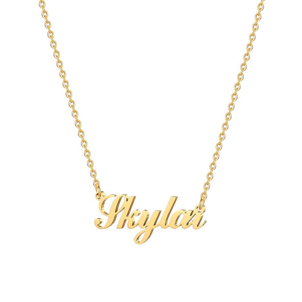 Custom Name Necklace for Women & Girls - 18K Gold Plated Personalized Monogram Jewelry | Perfect Gift for Birthday, Anniversary & Valentine's Day