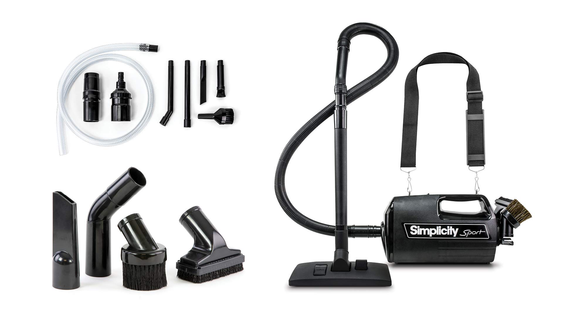 Simplicity S100 Handheld Canister Vacuum Cleaner with Carry Strap - Powerful Suction for Hard Floors, Rugs & Car Detailing - Compact & Lightweight for Home, Office & Auto Cleaning