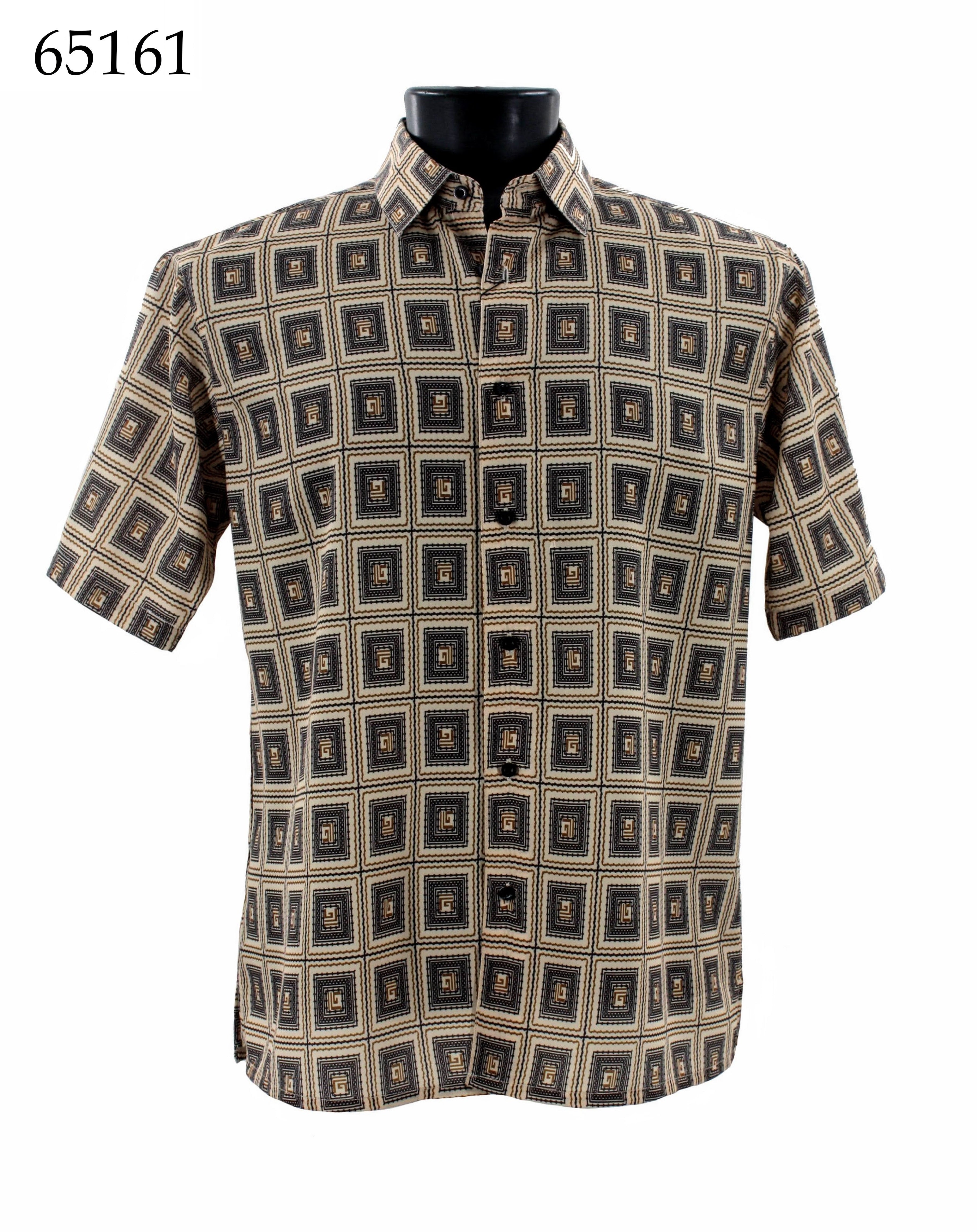 Bassiri Men's Casual Short Sleeve Shirt 65161 - Breathable Cotton Comfort Fit for Summer, Outdoor Activities & Office Wear