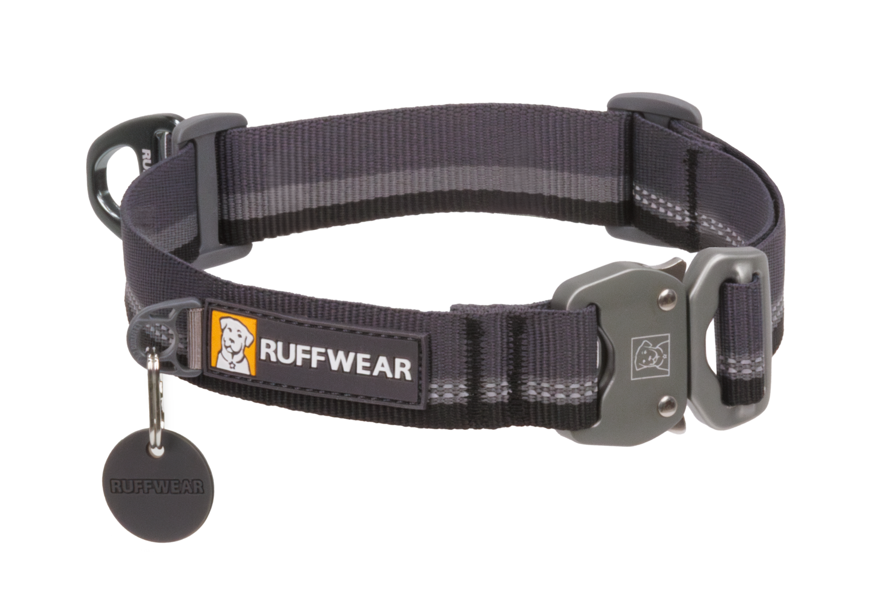 Ruffwear Top Rope™ Dog Collar with Metal Buckle - Basalt Gray | Durable & Adjustable Pet Collar for Hiking, Walking & Outdoor Adventures