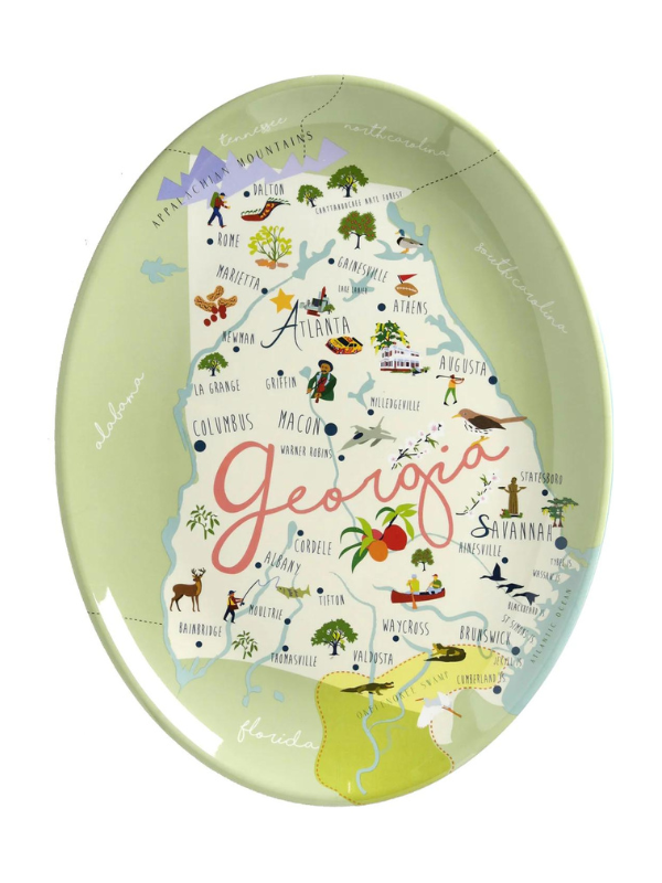 Georgia 16-Inch Serving Platter - Elegant Porcelain Dinnerware for Parties, Entertaining & Holiday Gatherings - Perfect for Appetizers, Cheese & Charcuterie Boards