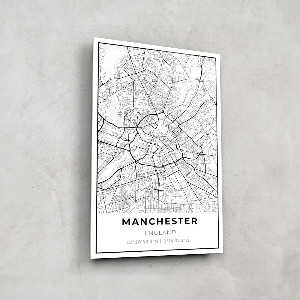 Manchester Map Glass Wall Art - Elegant Home Decor for Living Room, Office & Gifts - Perfect for City Lovers & Travel Enthusiasts