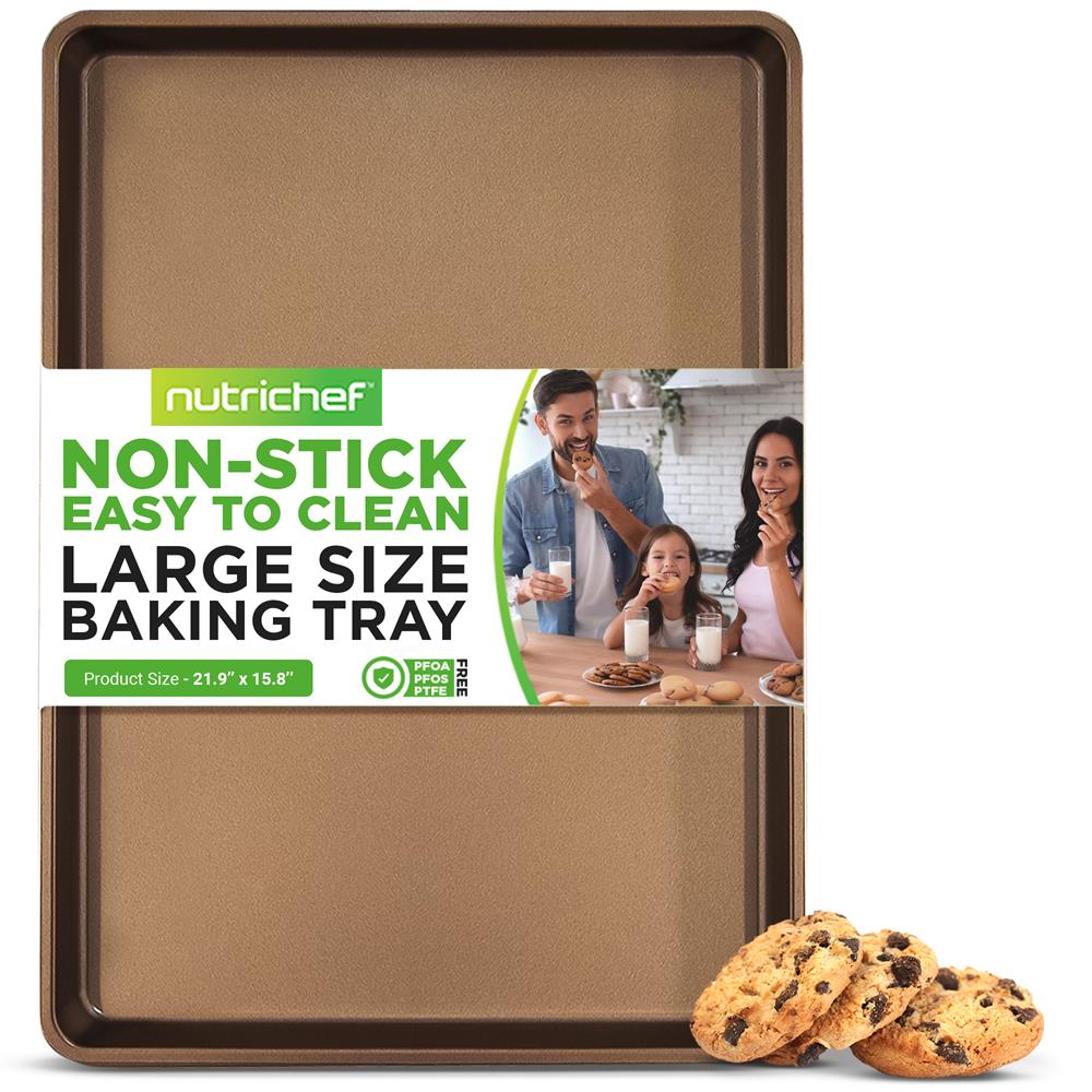 Non-Stick Baking Pan Set for Home Kitchen - 3-Piece Cookie Sheet, Cake Pan & Loaf Pan - Perfect for Baking Cookies, Cakes & Breads (Oven Safe, Easy Clean) | Ideal for Holiday Baking, Birthday Parties & Family Gatherings