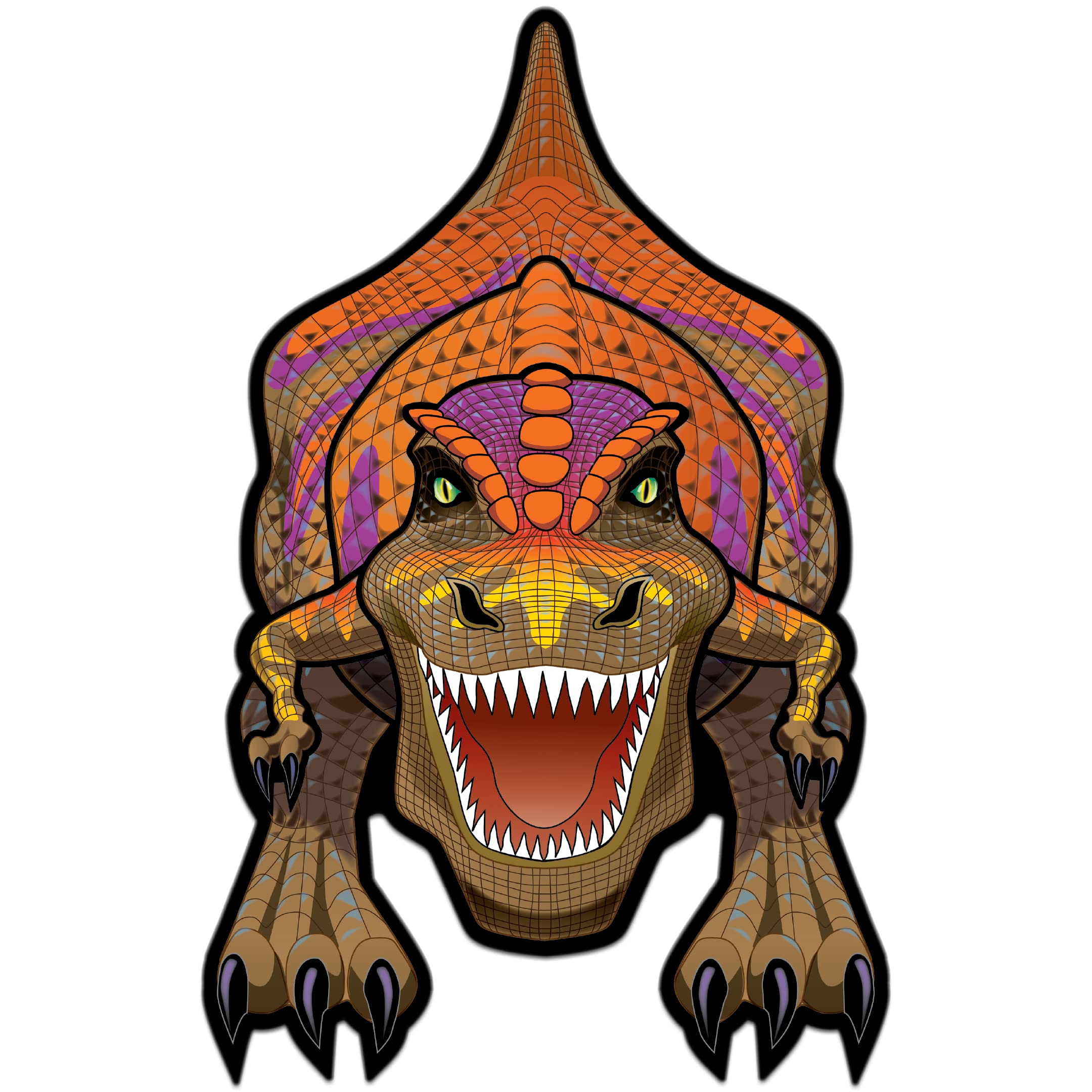WindNSun Supersize 2D Dinosaur Kite - Roaring T-Rex Design | Outdoor Flying Fun for Kids & Adults at Beach, Park & Family Gatherings