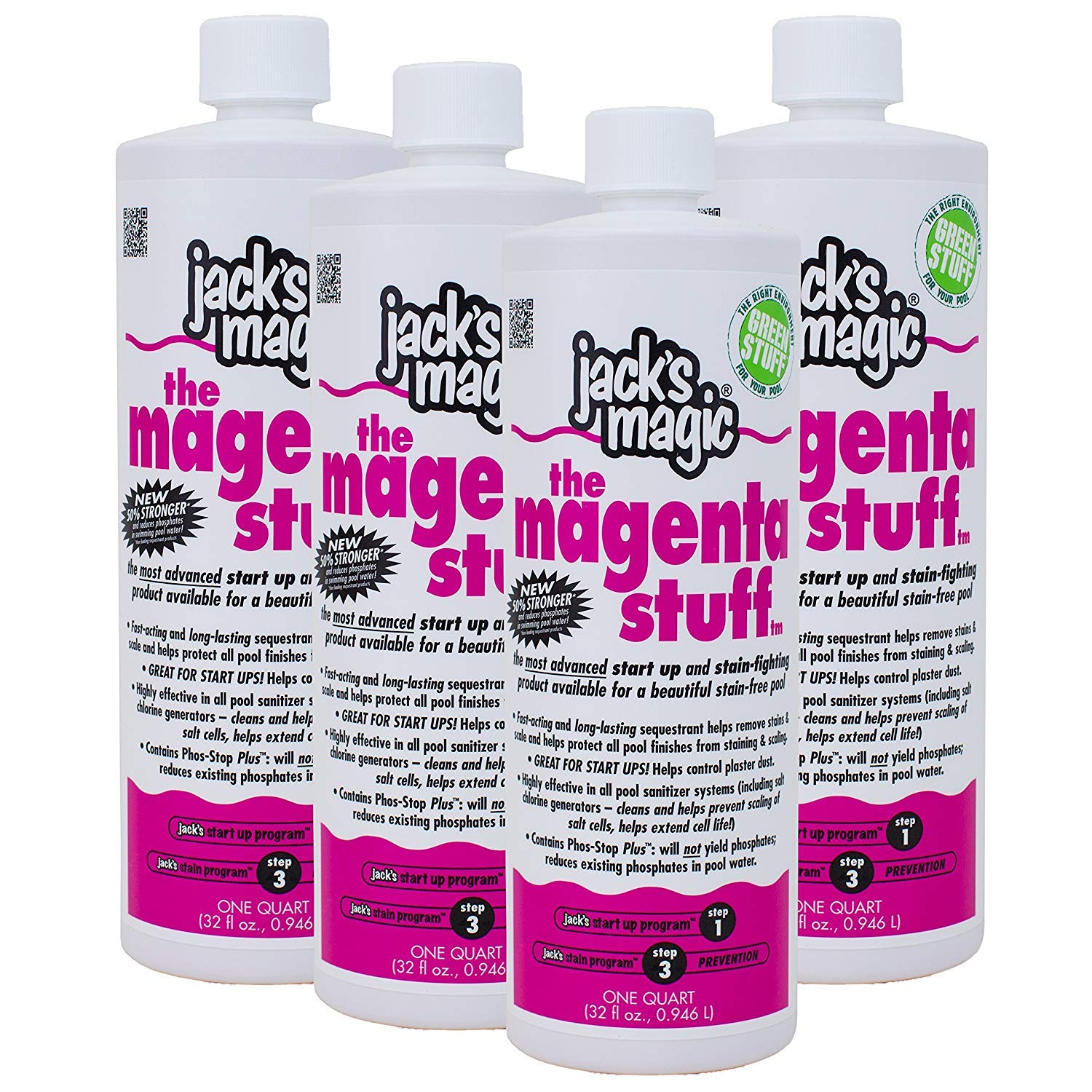 Jack's Magic Magenta Stuff 1 qt (4 Pack) - Pool Stain Remover