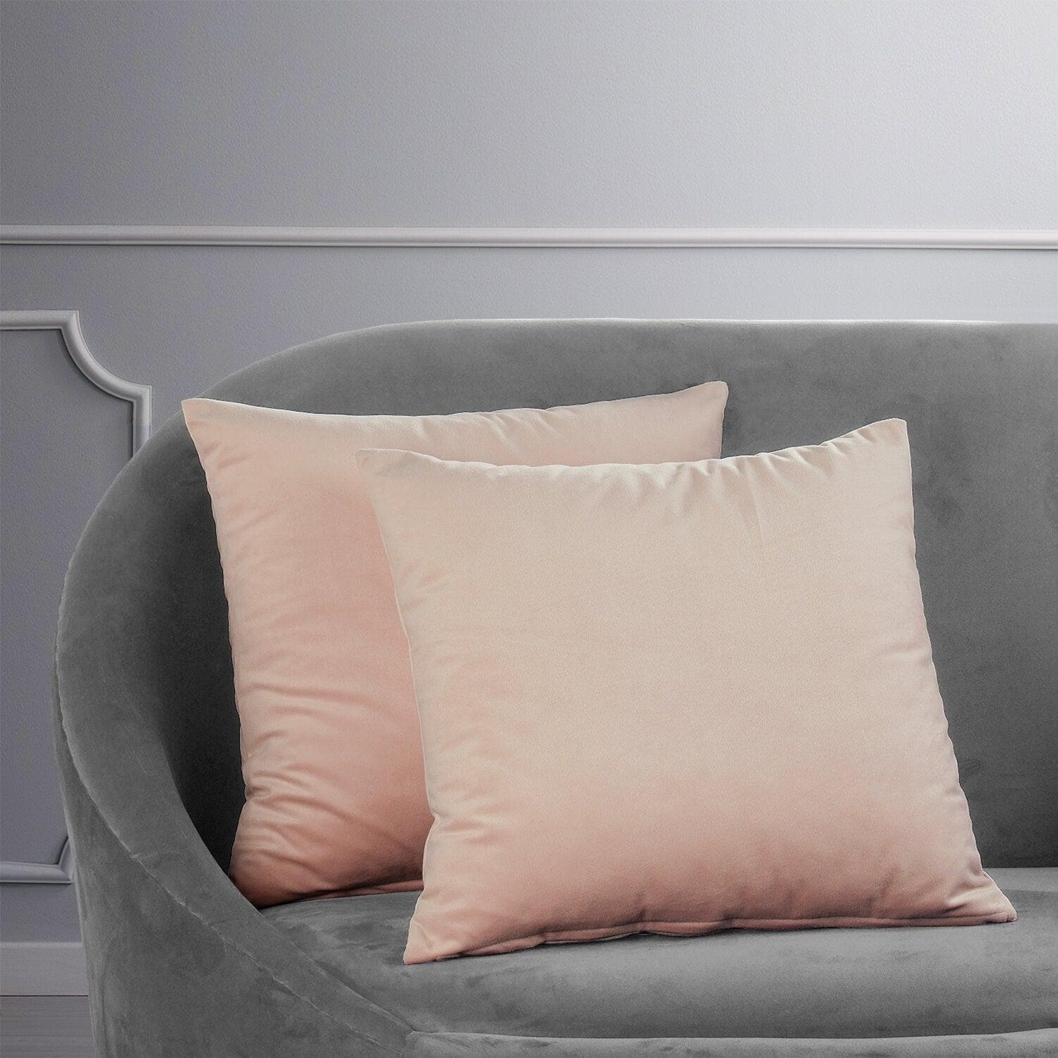Rosey Dawn Signature Velvet Cushion Covers (Set of 2) - Soft Luxury Pillow Cases for Sofa, Bed & Home Decor