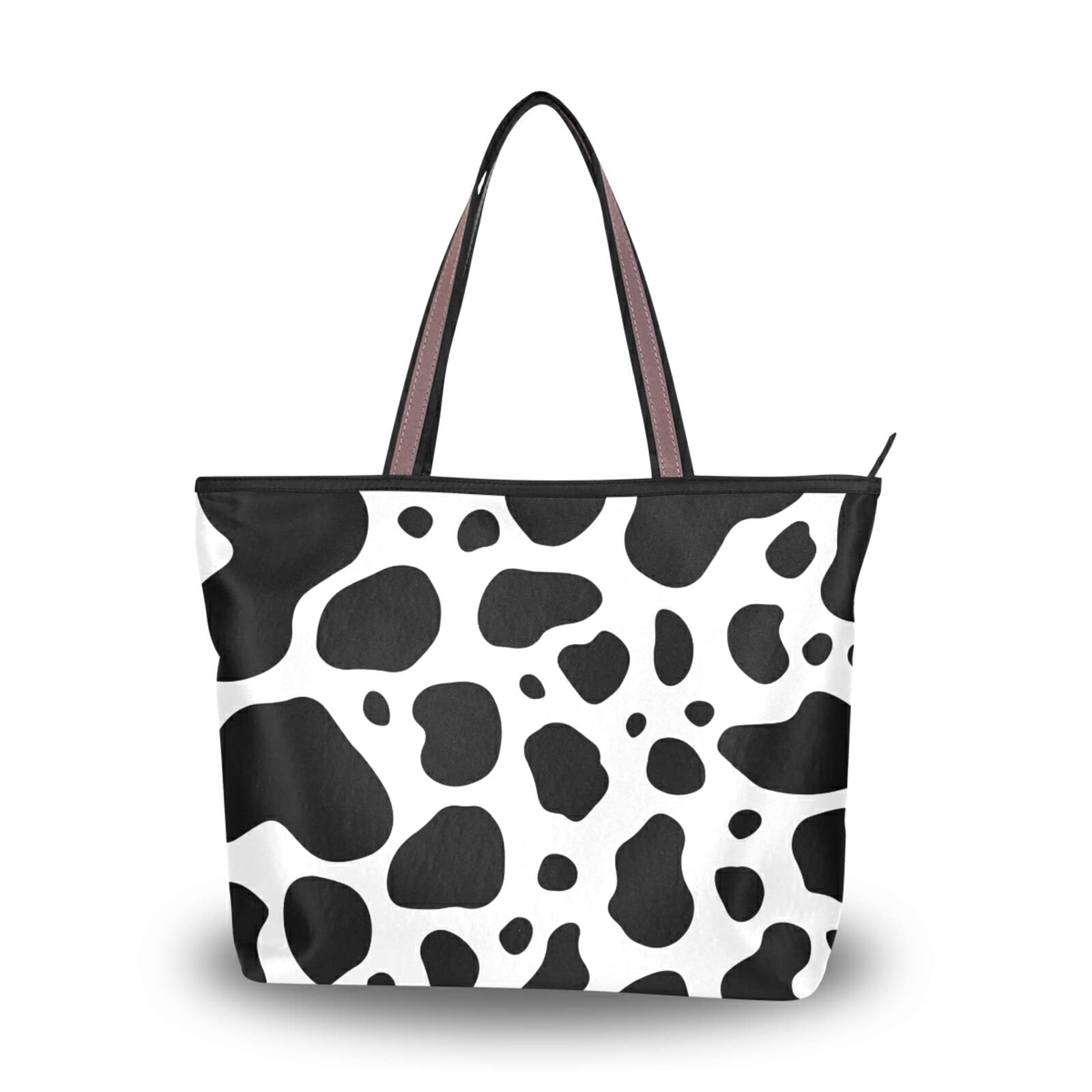 Stylish Cow Print Women's Tote Bag - Fashionable Animal Texture Top Handle Handbag for Work, Office, Travel & Shopping | Durable Work Bag for Professionals & Commuters