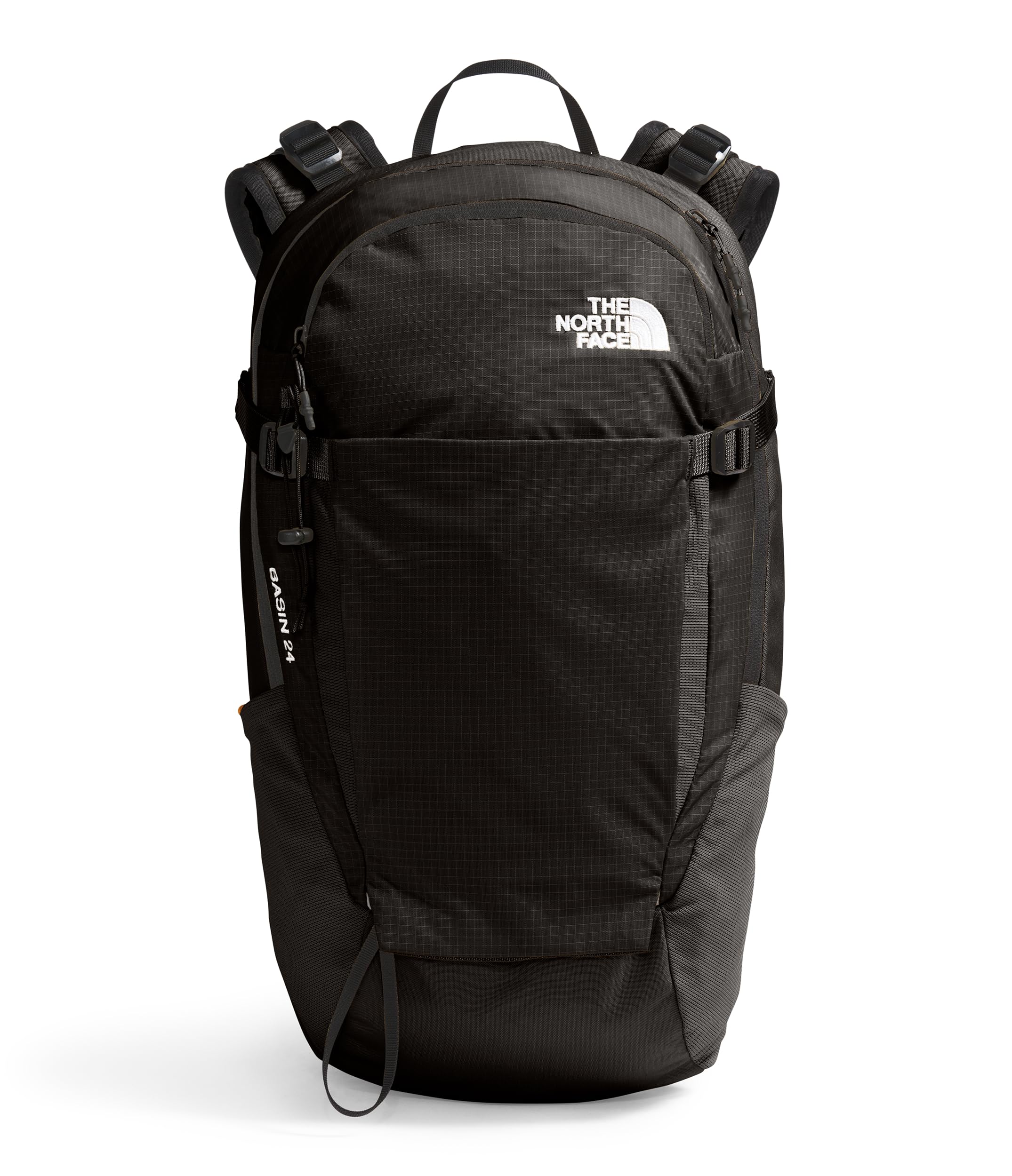 THE NORTH FACE Basin 24L Daypack with Rain Cover - PFAS Free, Lightweight Hiking Backpack for Men & Women, TNF Black/TNF Black-NPF, Perfect for Outdoor Adventures, Travel & Daily Commute