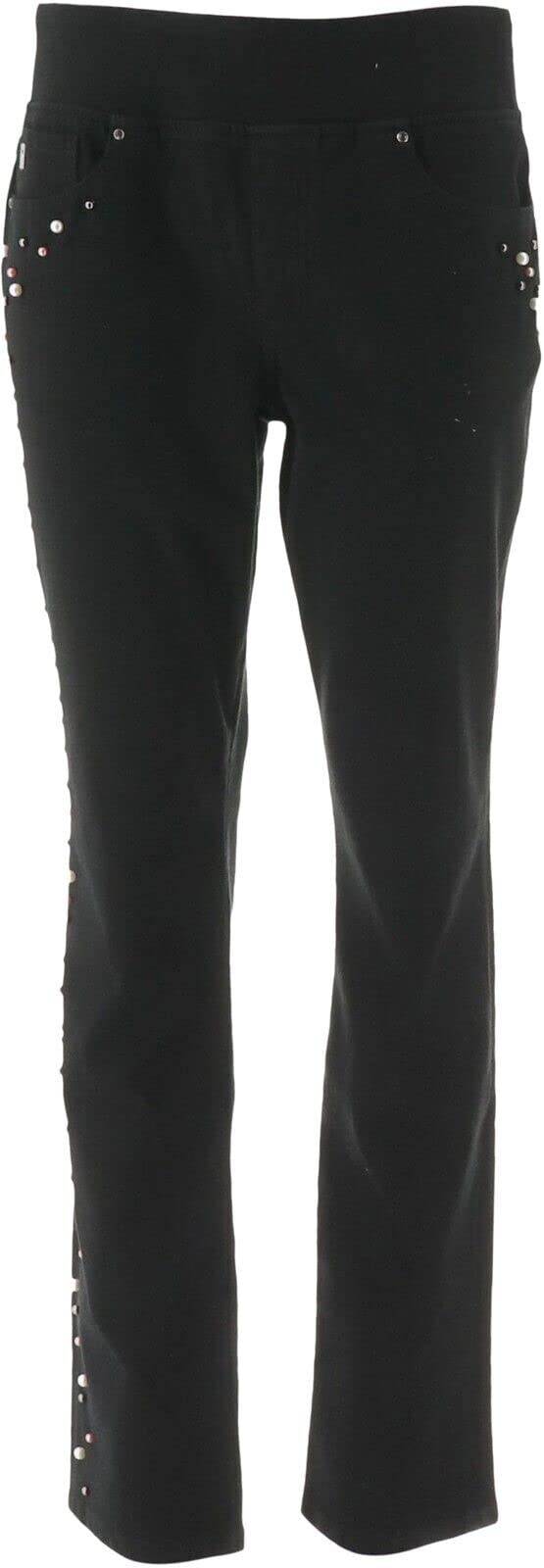 Belle Kim Gravel Flexibelle Pearl Slim Leg Jeans for Women - Black Size 4 | Stretch Denim Pants | Perfect for Casual Wear, Office & Night Out