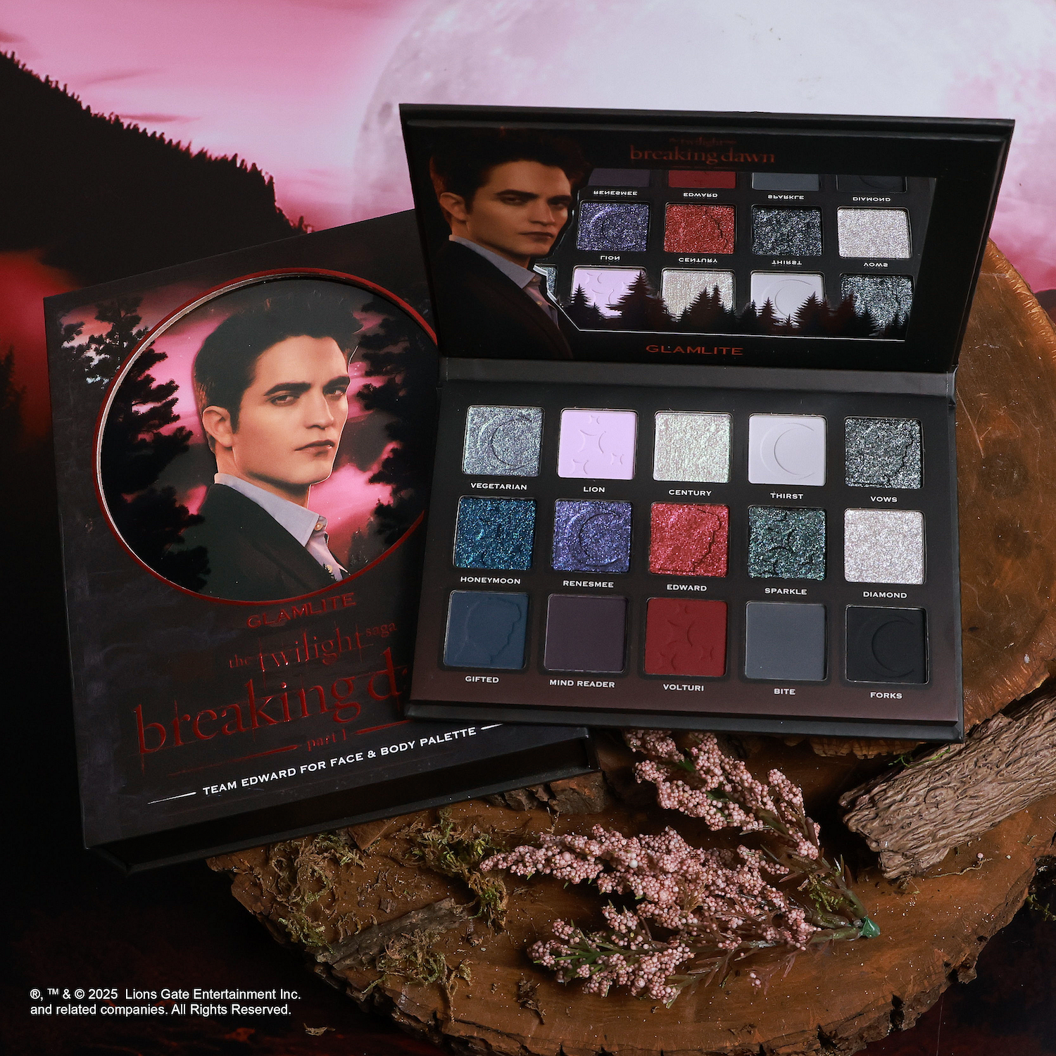 Glamlite Twilight Team Edward Eyeshadow Palette - Vegan & Cruelty-Free Makeup for Vampire-Inspired Looks | Perfect for Cosplay, Halloween, and Themed Parties