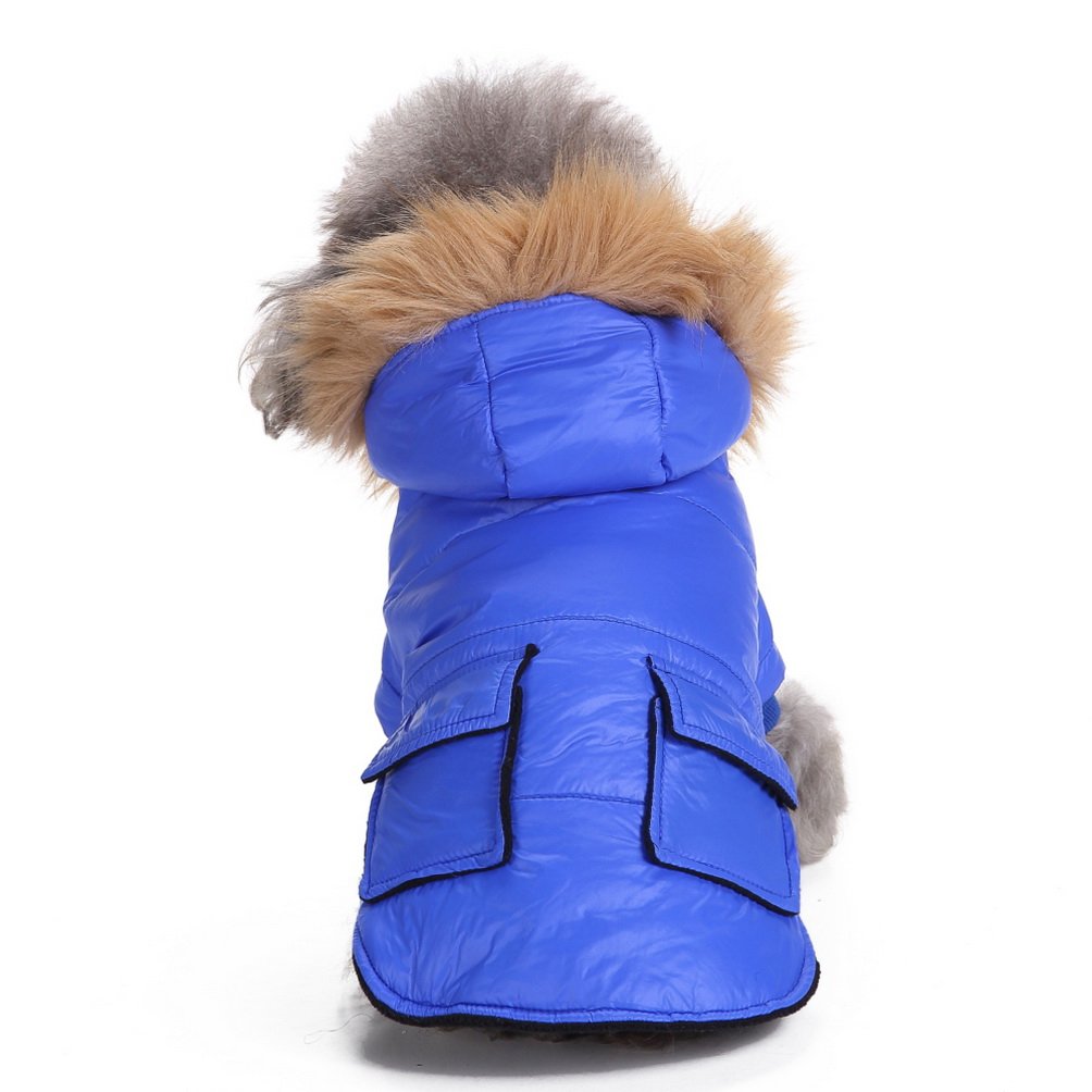 SELMAI Windproof Fleece Hooded Dog Jacket - Warm Winter Coat for Small Dogs & Cats - Perfect for Snowy Walks & Outdoor Adventures
