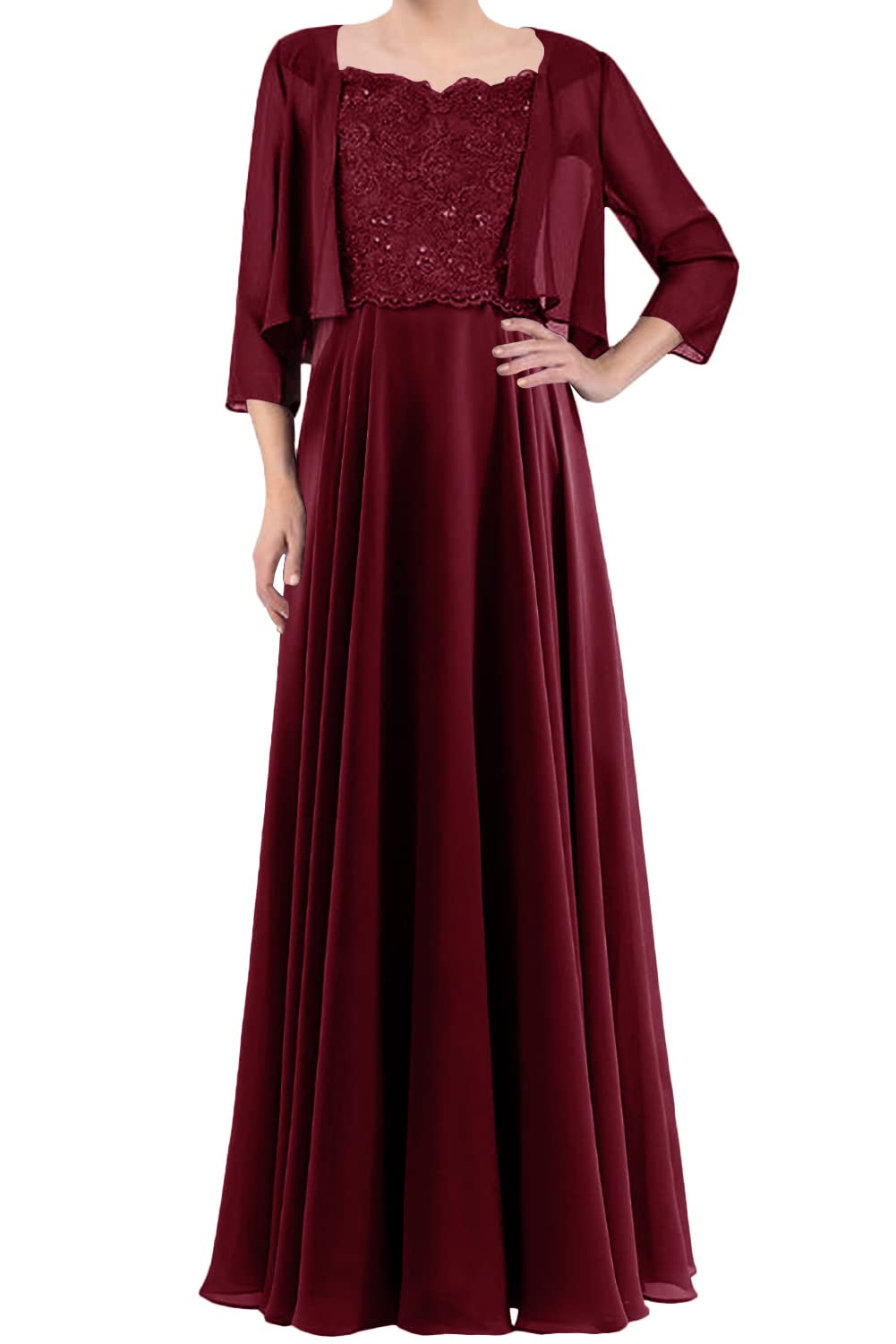 Elegant Mother of The Bride Dresses with Lace Jacket - Long Formal Evening Gowns for Wedding Guests - Perfect for Weddings, Receptions & Special Occasions