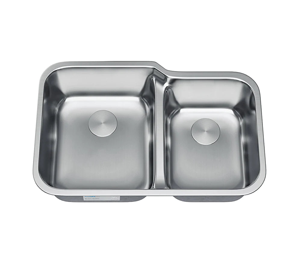 Allora USA LD 3221 32x20.5x9.8 Inch Undermount Double Bowl Stainless Steel Kitchen Sink - 18 Gauge, Low Divider Design for Modern Kitchens & Busy Home Chefs