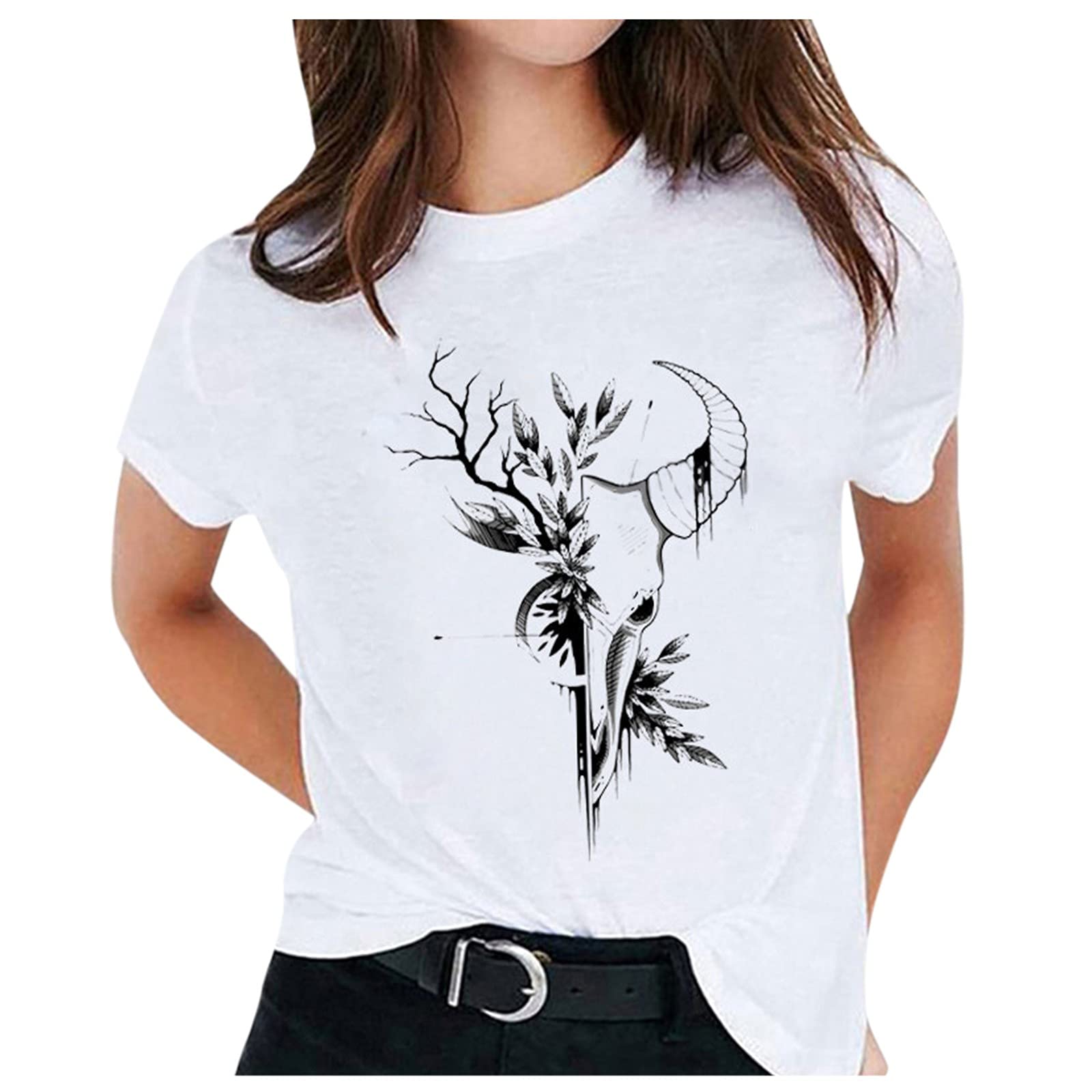 Butterfly Graphic T-Shirts for Women - Short Sleeve Crewneck Casual Tie Dye Tops | Perfect for Summer Outfits, Music Festivals & Streetwear Fashion