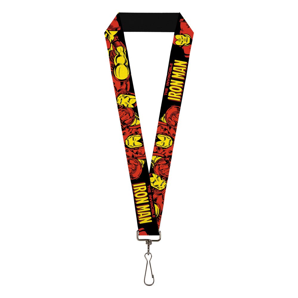 Invincible Iron Man Lanyard - Black Red Yellow Superhero Design for ID Badges, Keys & Event Passes - Perfect for Comic Con, Cosplay & Marvel Fans