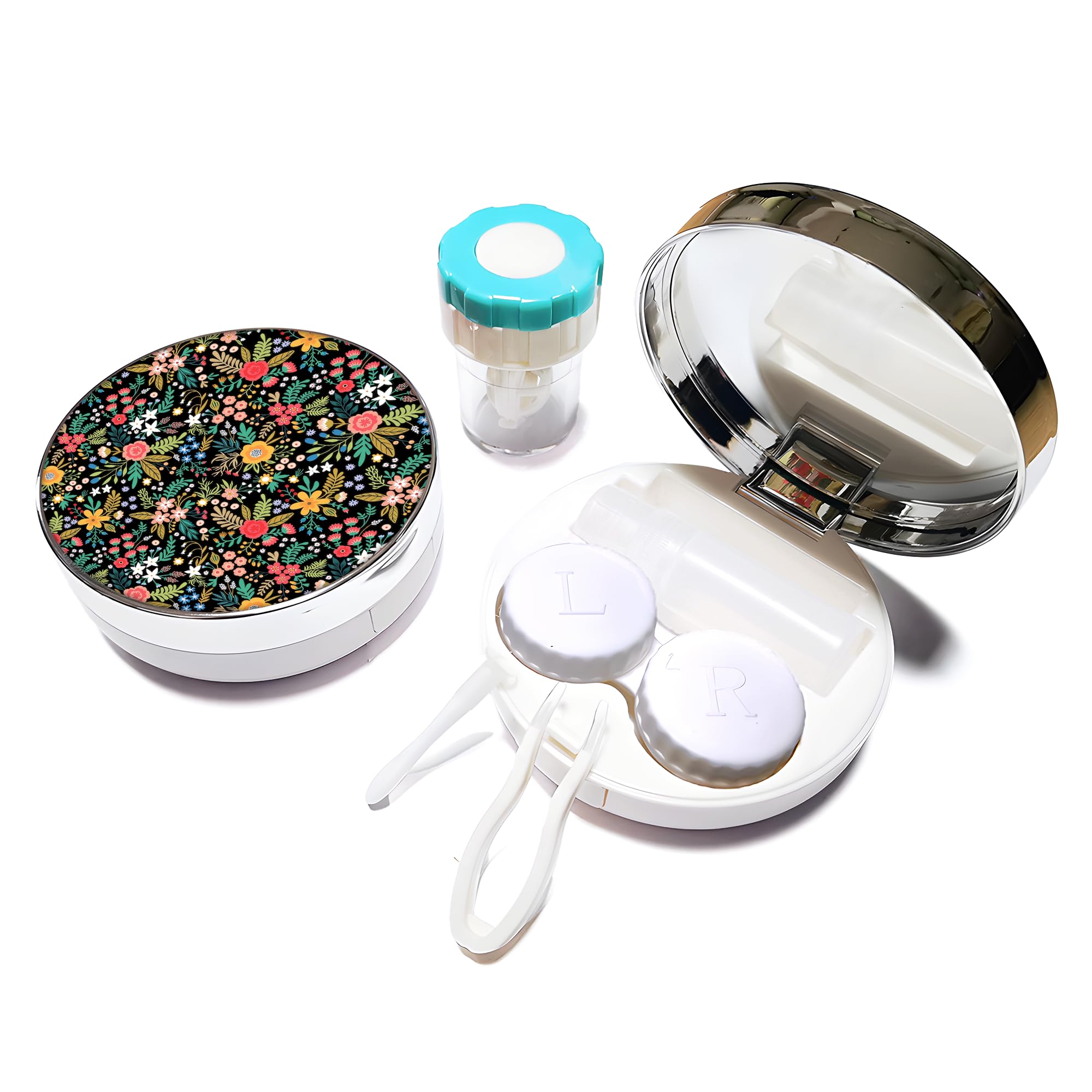 5-in-1 Portable Contact Lens Travel Kit with Mirror & Tools - for Travel, Daily Use & Outdoor Activities