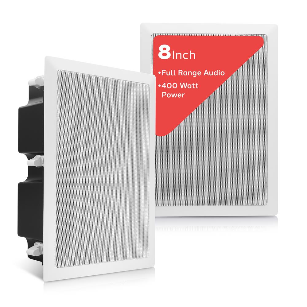 8.0'' In-Wall & In-Ceiling Speakers - High-Quality Home Audio System for Living Room, Bedroom & Home Theater Installation