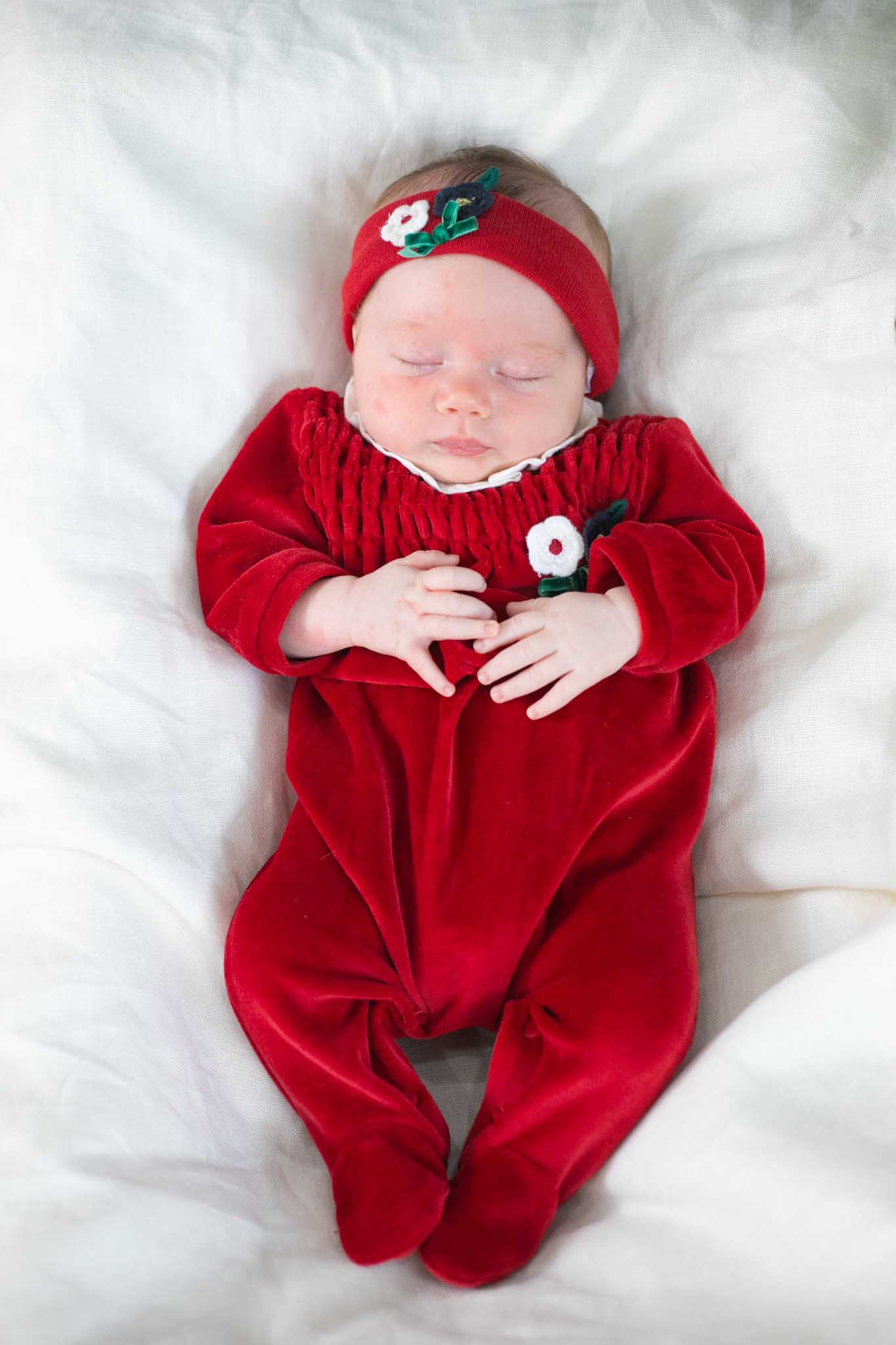 Soft Cherry Velour Baby Girl Onesie - Cozy & Cute Outfit for Newborns & Toddlers - Perfect for Playtime, Naptime & Photo Shoots