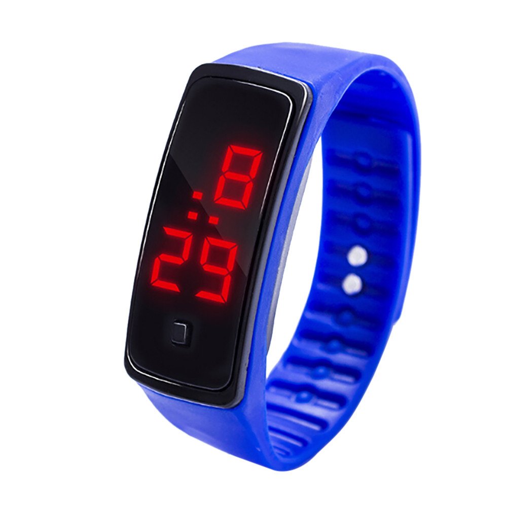 INNOVIERA Women's LED Digital Sports Watch - Waterproof Silicone Bracelet, Lightweight & Durable for Running, Gym, Outdoor Activities (Blue, One Size) - Perfect for Students, Kids & Active Lifestyles