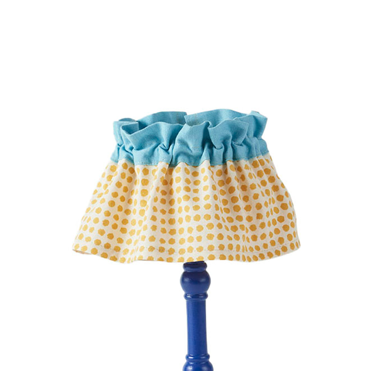 Flirty Skirt Seed Lampshade with Sky Blue Trim - Perfect for Bedroom, Nursery, and Boho Home Decor