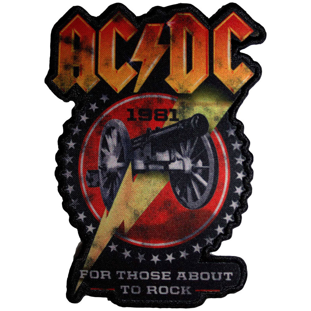 AC/DC Iron On Patches - For Those About To Rock 1981 Cut Out Design - Perfect for Denim Jackets, Backpacks & DIY Clothing Customization