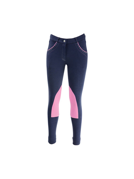 Kids' Sparkly Contrast Jodhpurs - Stylish Equestrian Riding Pants for Girls & Boys - Perfect for Horseback Riding, Competitions & Casual Wear