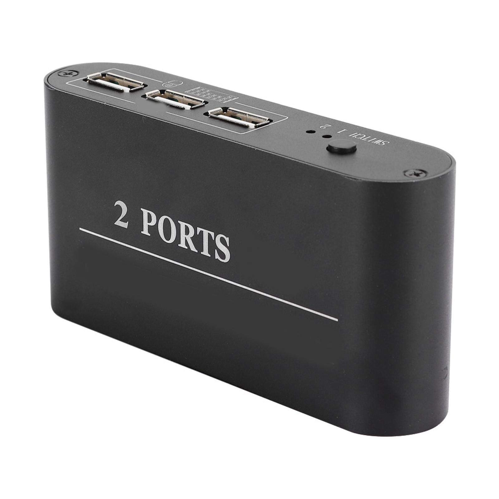 2-in-1 HDMI Switcher with USB Port - 4K Ultra HD 2 Port HDMI Switch for Keyboard, Mouse, Printer & Video Devices | Perfect for Home Office, Gaming & Conference Room Setup