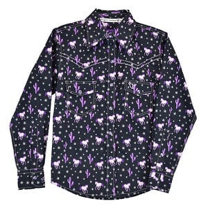 Girl's Black Southwest Long Sleeve Shirt for Toddlers - Perfect for Playdates & Family Outings