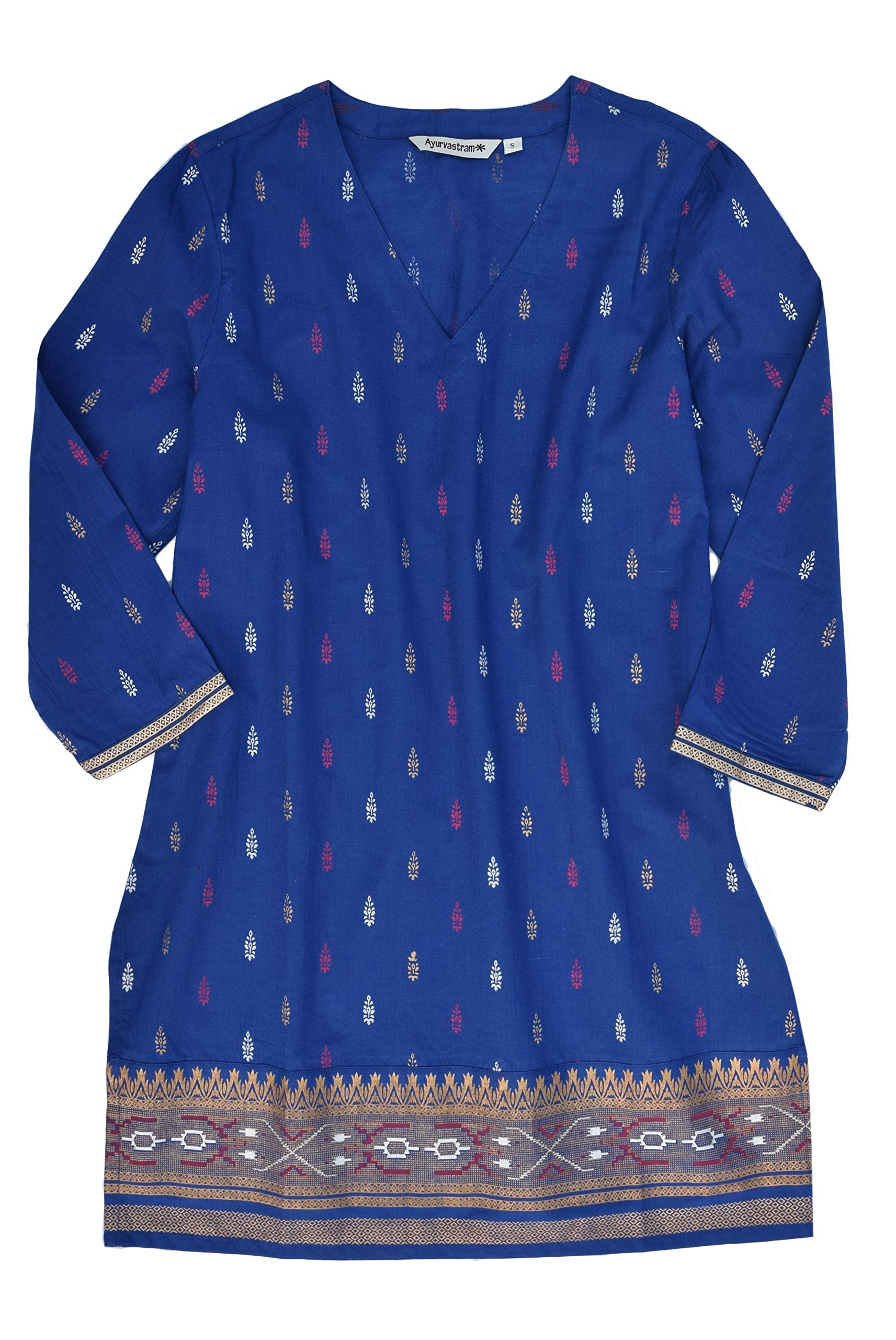 AV Hand Block Printed V Neck Tunic - Stylish Boho Cotton Top for Women | Perfect for Casual Wear, Summer Outfits & Beach Vacations