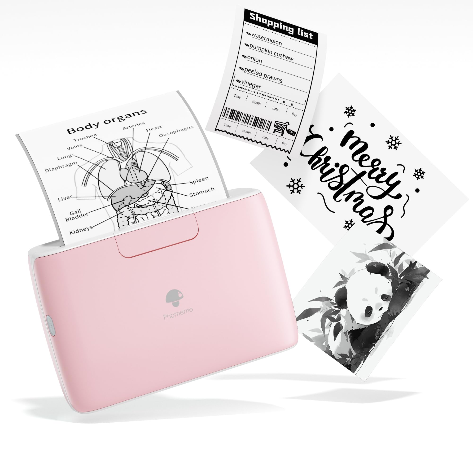 Phomemo M04S Portable Bluetooth Thermal Printer - Wireless Inkless Sticker Printer for iOS & Android, 300dpi High Resolution, Supports 53/80/110mm Paper (Pink) - Perfect for Labeling, Note Taking, Receipt Printing & Small Business Organization