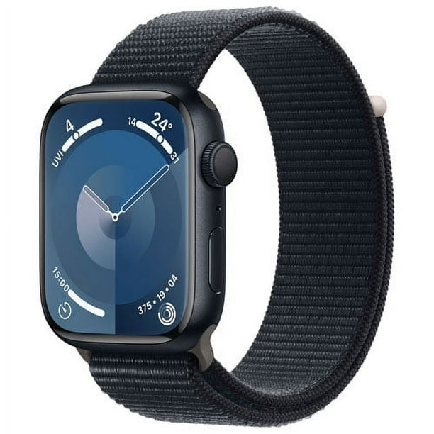 Apple Watch Series 9 (GPS) 45mm Midnight Aluminum Case with Midnight Sport Loop - Smartwatch for Fitness Tracking, Heart Rate Monitoring & Notifications - Perfect for Running, Workouts & Daily Use (Model 3M590LL/A)