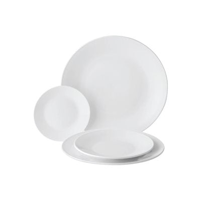 Anton Black 12 Coupe Plate Set - 6 White Dinner Plates for Fine Dining & Entertaining | Elegant Tableware for Restaurants, Weddings & Special Occasions