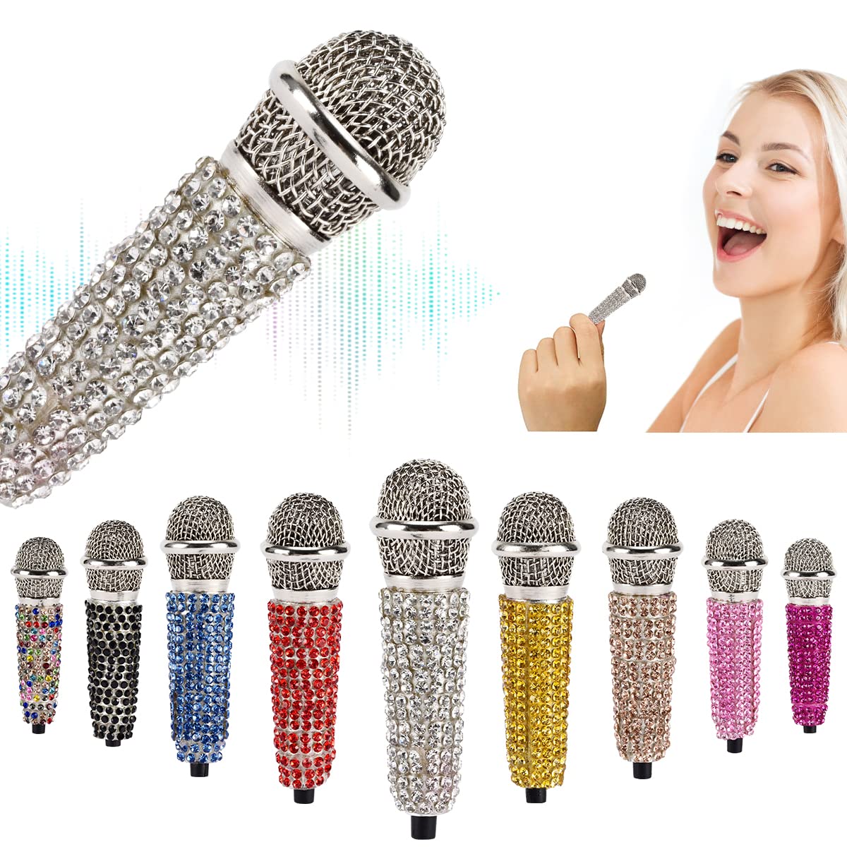 DELADOLA Mini Microphone - Portable Tiny ASMR Mic for iPhone, Android, Laptop | Crystal Clear Voice Recording, Karaoke Singing & Online Chatting | Perfect for Podcasting, Gaming & Live Streaming (Silver)