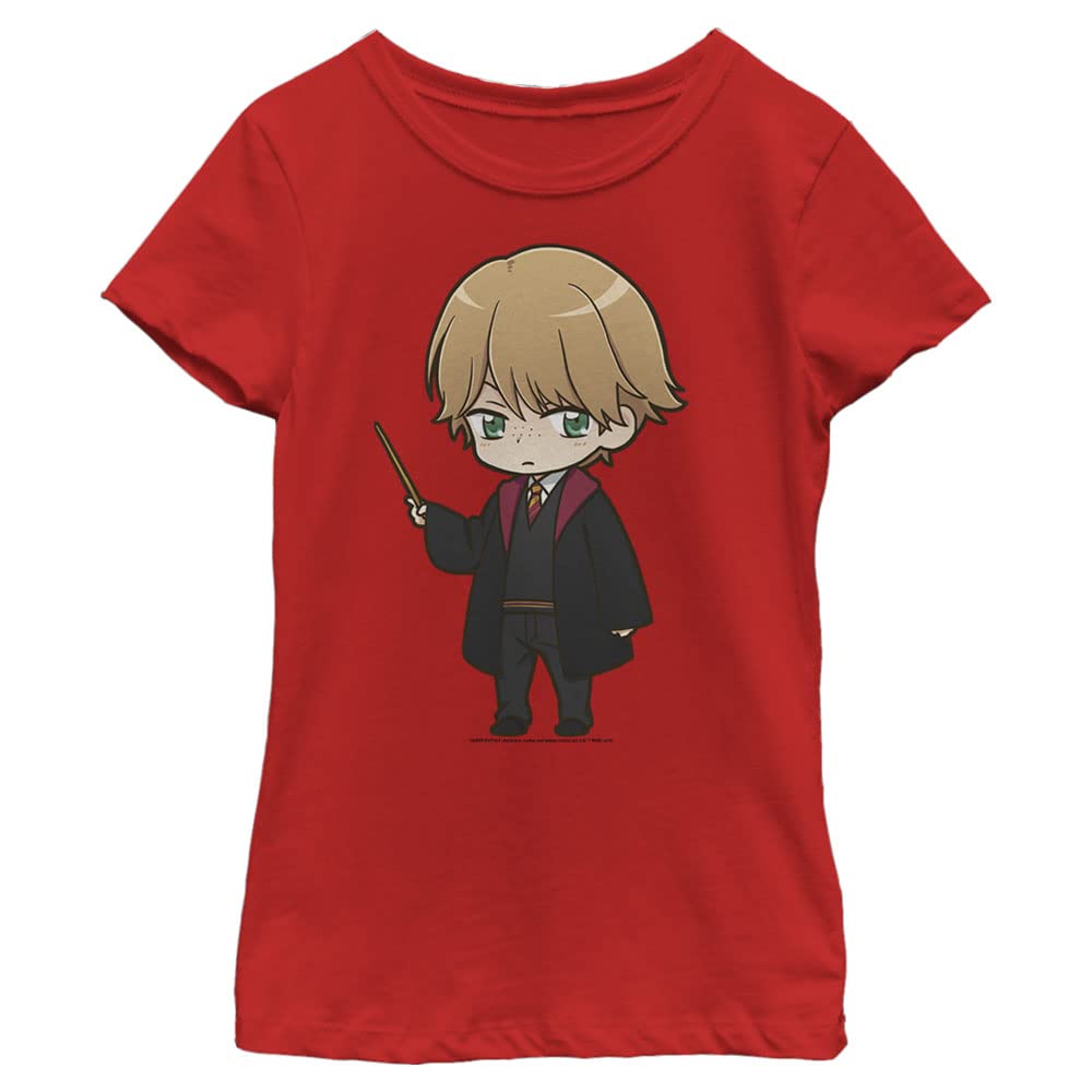 Harry Potter Anime Ron Weasley T-Shirt for Girls - Cute Cartoon Graphic Tee for Harry Potter Fans - Perfect for Cosplay, Halloween & Casual Wear