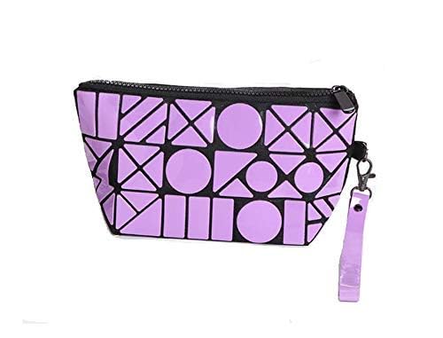 STRIPES® Purple Makeup Pouch for Women - Waterproof Cosmetic Bag Organizer | Travel Toiletry Case for Makeup Brushes, Lipstick, Skincare Essentials | Perfect for Vacation, Gym, Daily Use