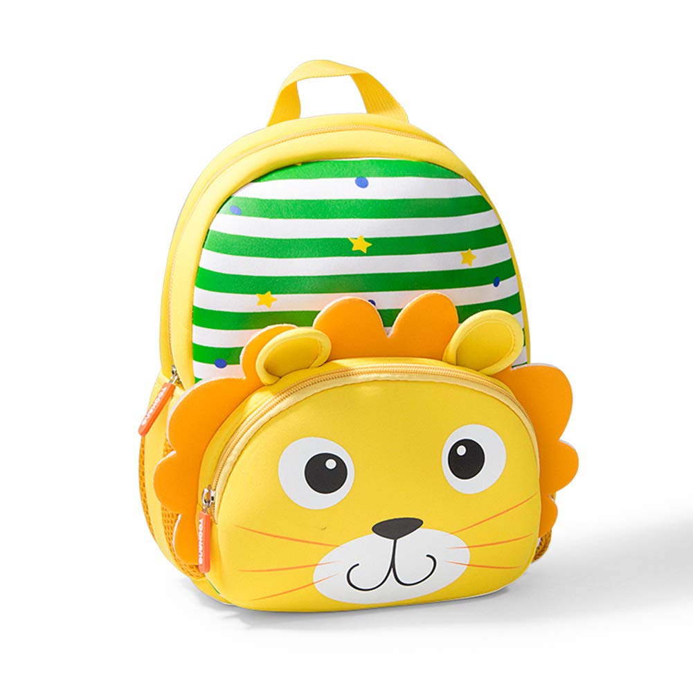 KK CRAFTS Waterproof Toddler Backpack - Cute 3D Lion Neoprene Preschool Backpack for Boys & Girls, Lightweight School Bag with Lunch Box Compartment | Perfect for Daycare, Kindergarten & Travel