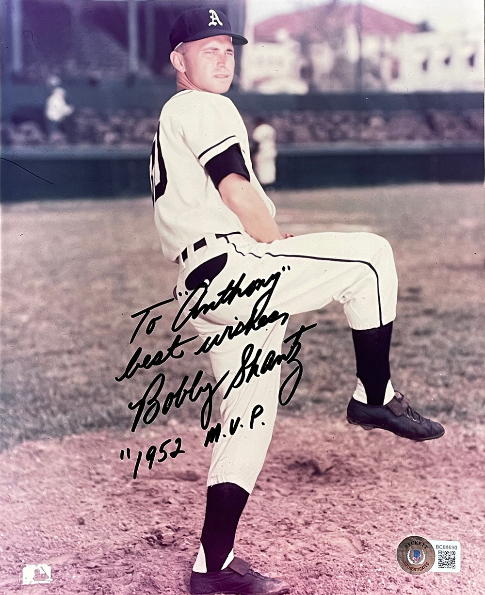 Bobby Shantz Autographed Philadelphia Athletics 8x10 Baseball Photo - BAS Inscription - Perfect for Sports Memorabilia Collectors and Baseball Fans Display