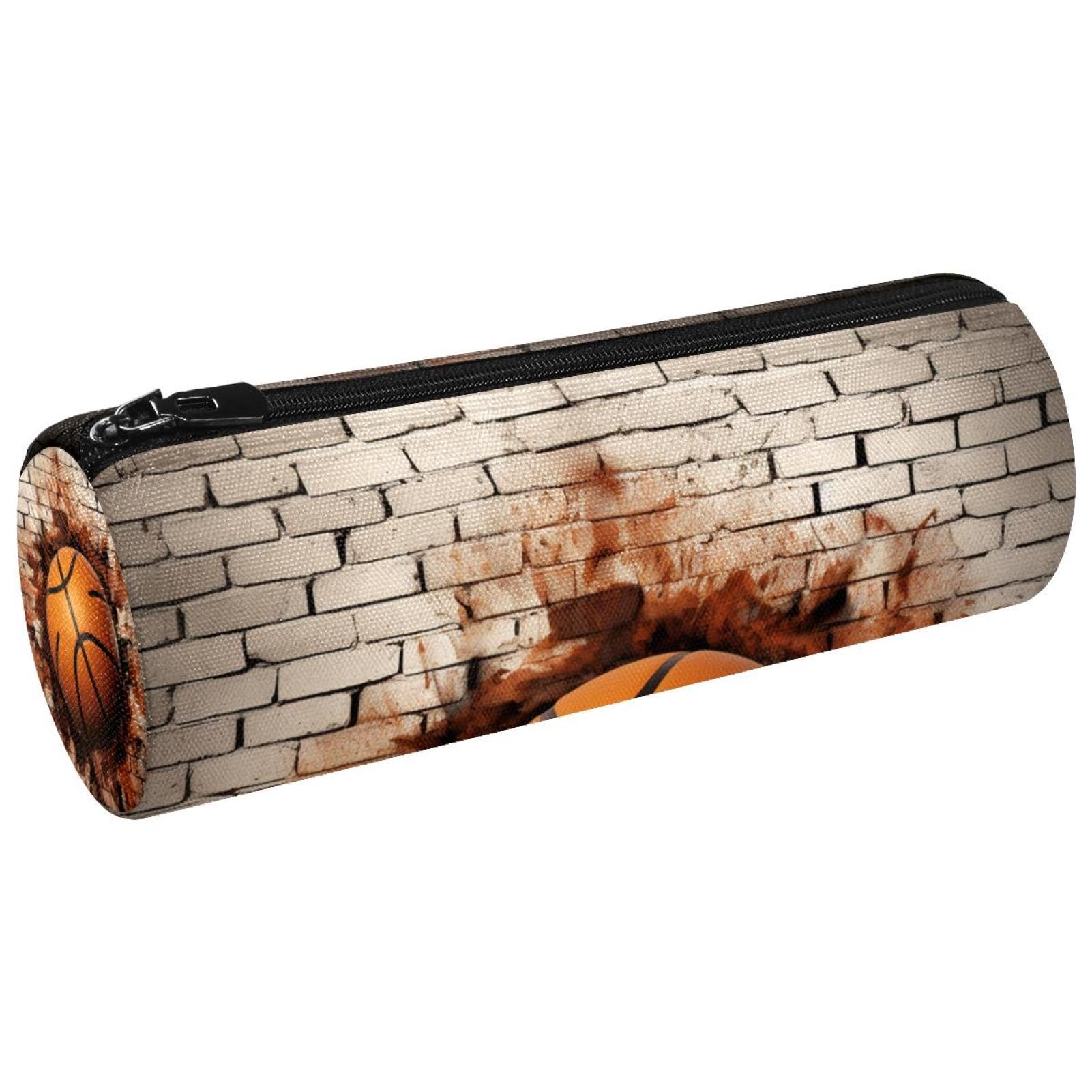 3D Basketball Pattern Pencil Pouch - Small Pen Case for School, Office & Travel - Stylish Organizer for Pens, Pencils & Art Supplies