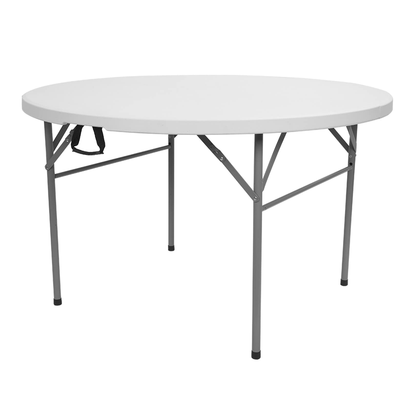 JASOYA 48 Inch Round Folding Commercial Banquet Table - Heavy Duty Portable Plastic Coffee Card Dining Table for Kitchen, Outdoor Party, Wedding & Events - White | Perfect for Catering, Picnics & Home Gatherings