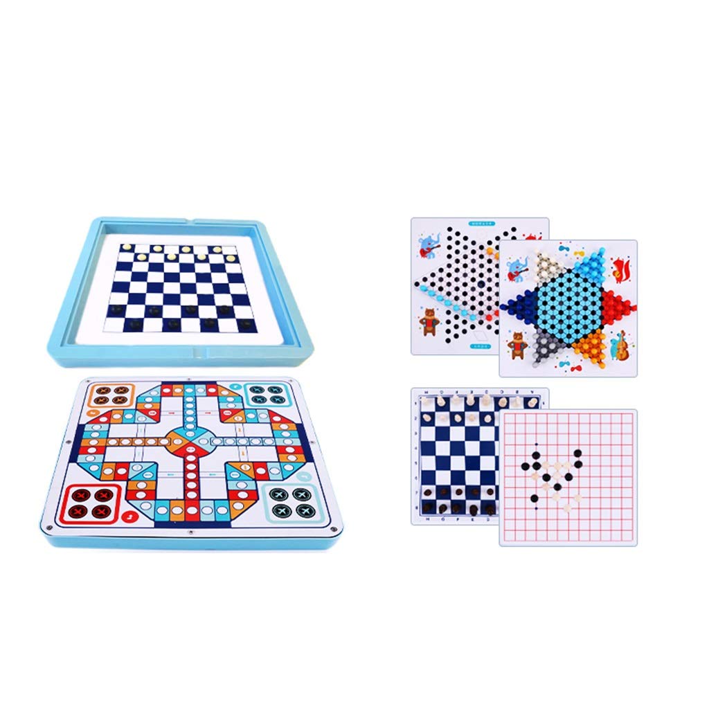 QIAOLI 8-in-1 Multifunctional Board Game Set - Ludo, Chinese Checkers, Chess & Flying Chess for Adults & Kids | Perfect for Family Game Nights, Parties & Indoor Entertainment