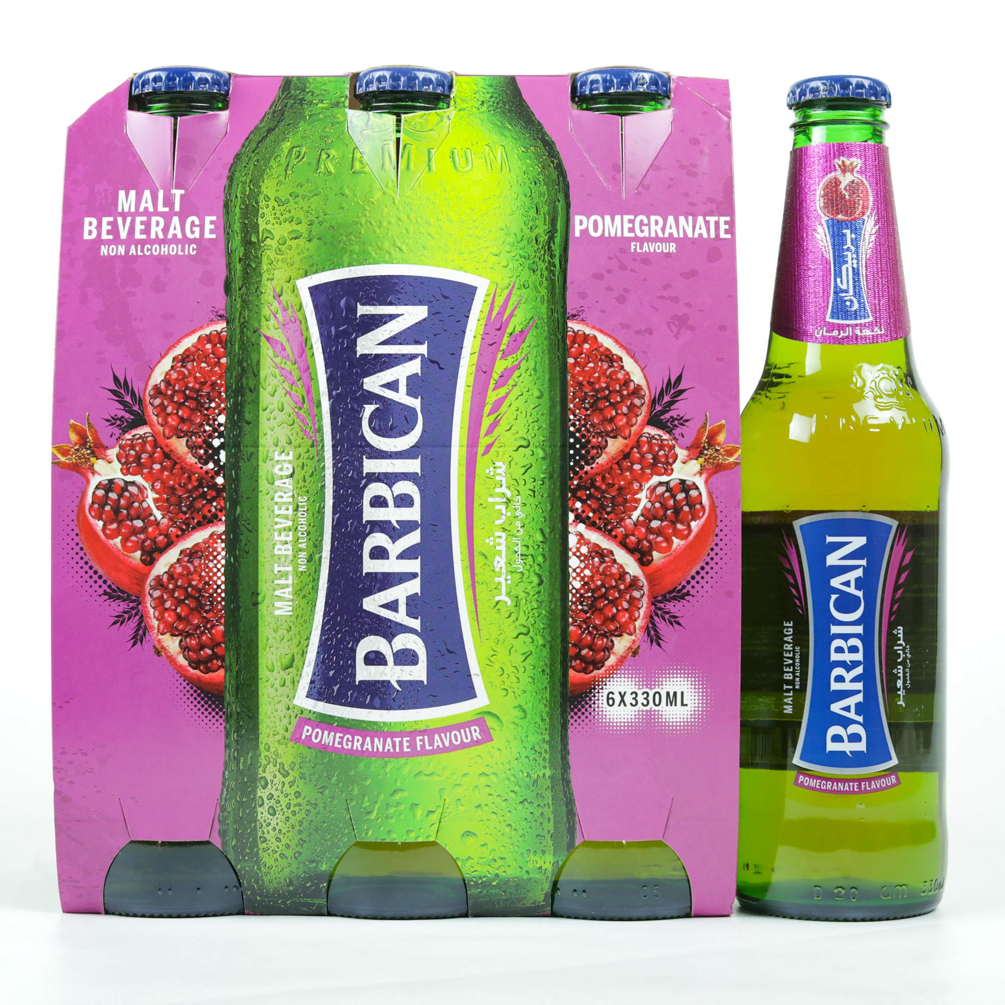 Barbican Pomegranate Non-Alcoholic Drink - 11.1 fl oz (330ml) Bottles, Pack of 24 - Refreshing Beverage for Parties, Picnics & Healthy Lifestyle
