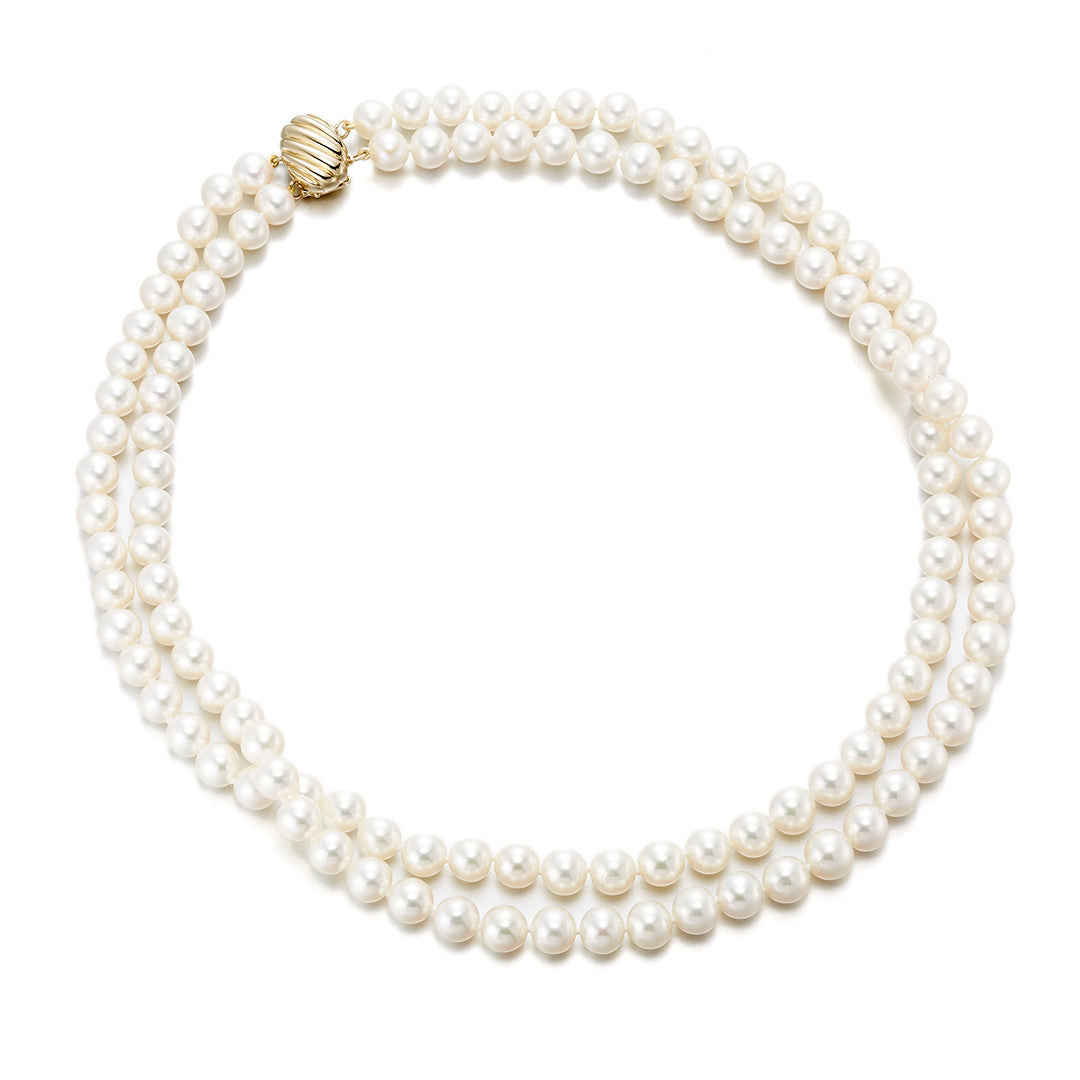 Elegant Double Strand Pearl Necklace for Women - Classic & Timeless Jewelry Gift for Weddings, Parties & Special Occasions