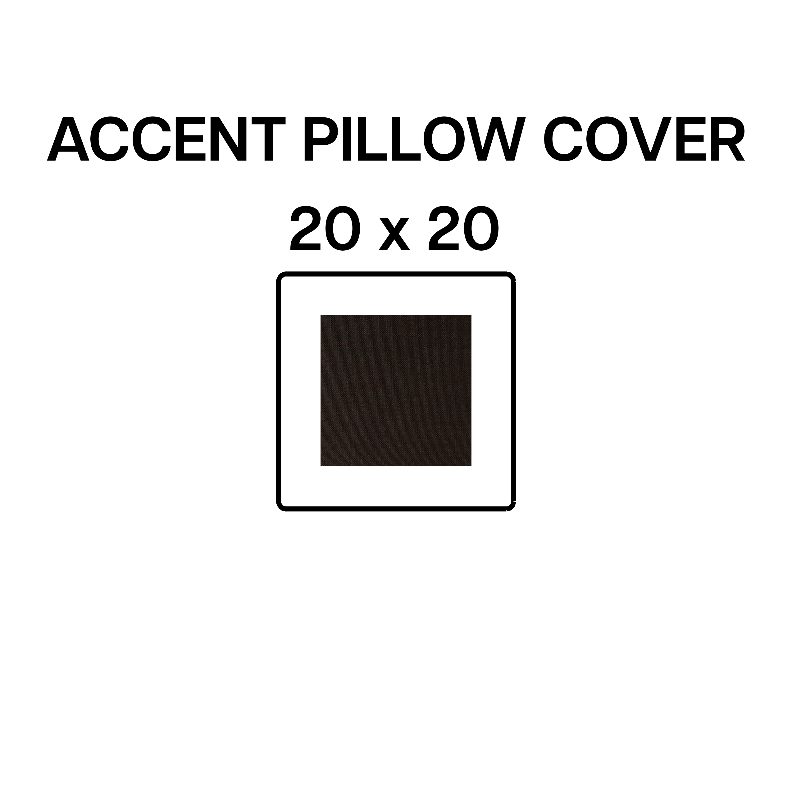 20x20 Inch Espresso Brown Decorative Throw Pillow Cover - Soft Accent Cushion Cover for Sofa, Bed, Chair - Home Decor & Living Room Accessories (BP 642 12)