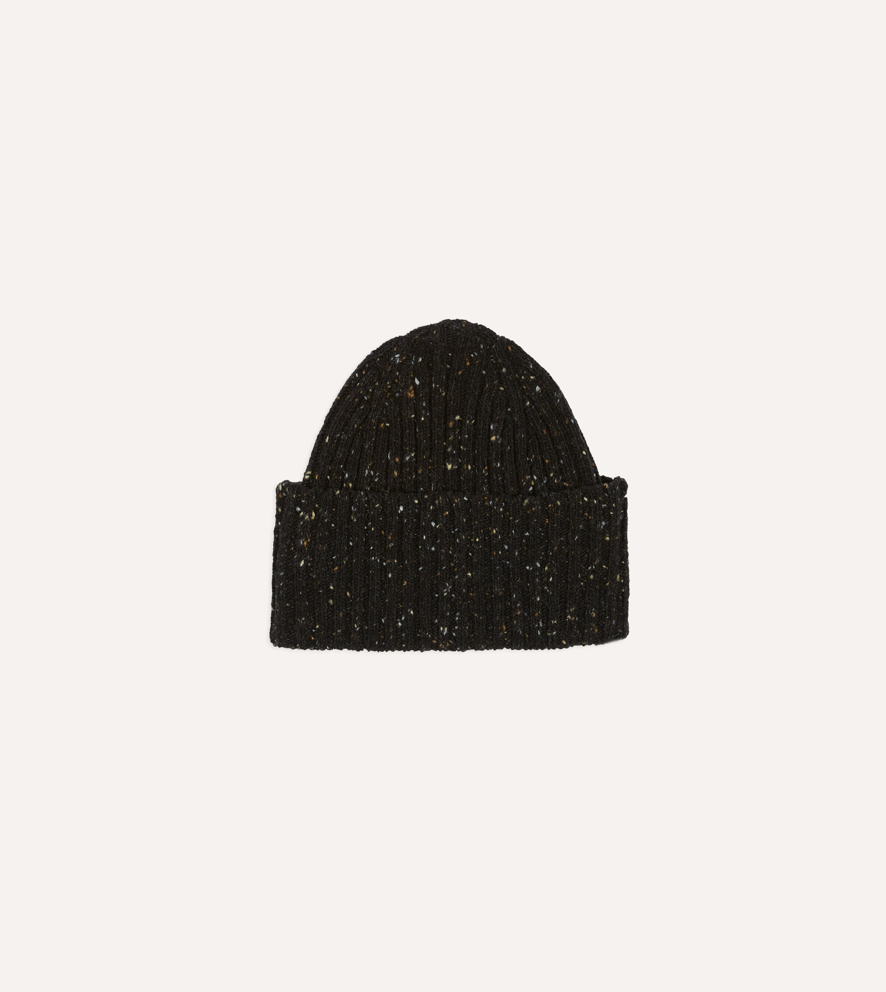 Dark Brown Donegal Ribbed Merino Wool Knit Beanie - Warm Winter Hat for Men & Women - Perfect for Skiing, Hiking and Outdoor Activities