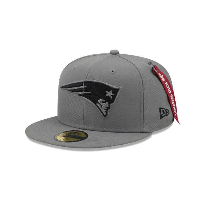 New England Patriots Grey 59FIFTY Fitted Hat for Men - Official NFL Snapback Cap for Football Fans & Game Day Outfits
